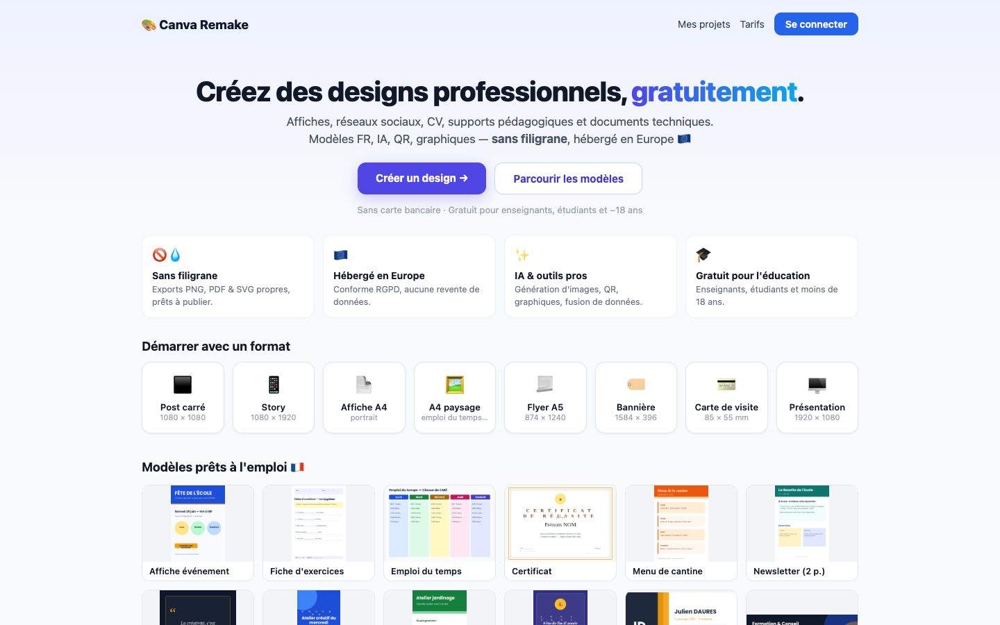 Aperçu de outil de création graphique