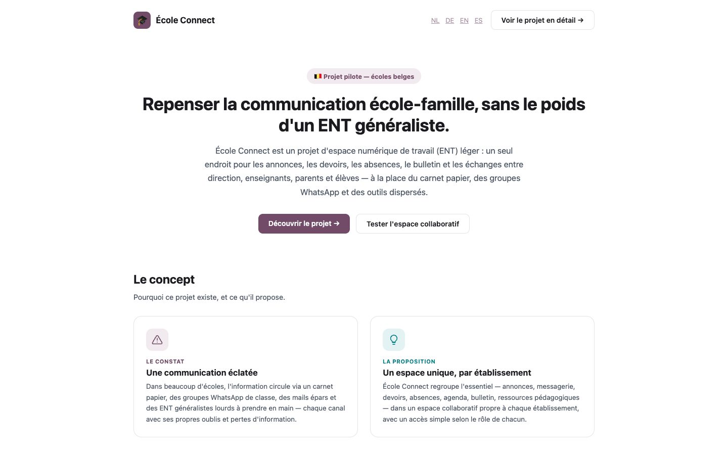 Aperçu de École Connect