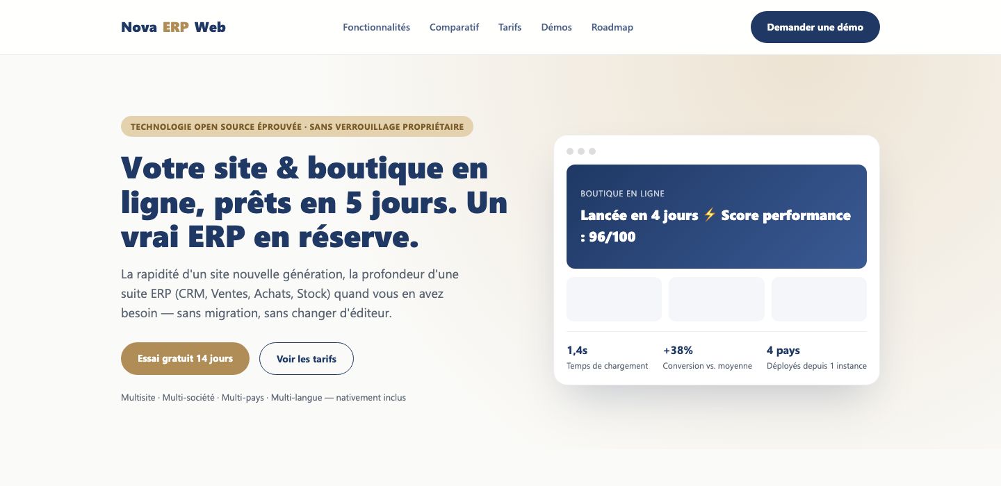Site vitrine, e-commerce, ERP : dans quel ordre s’équiper ? — exemple Omnifloo