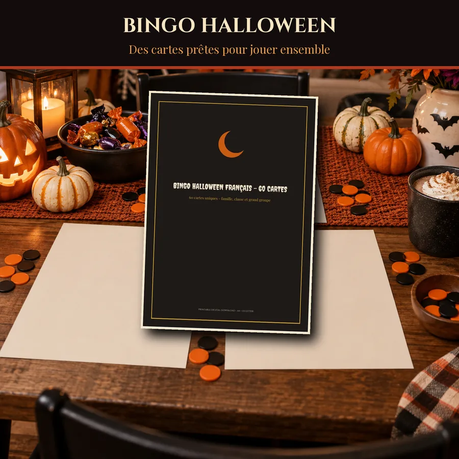 Bingo Halloween avec 60 cartes