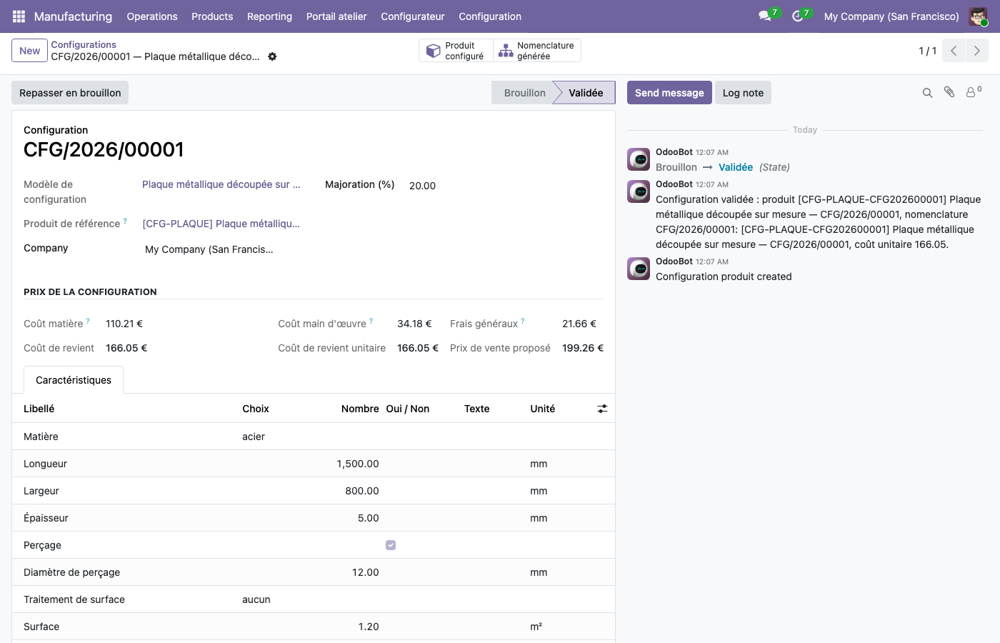 Capture de MRP N4 — Configurateur de Produit Technique dans Odoo 19