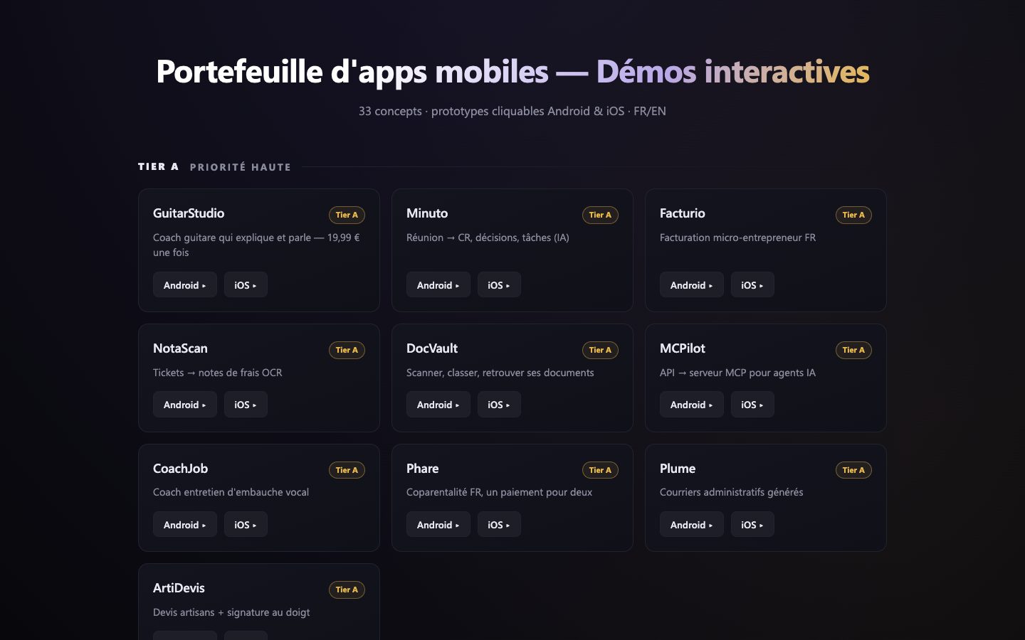 Applications mobiles
