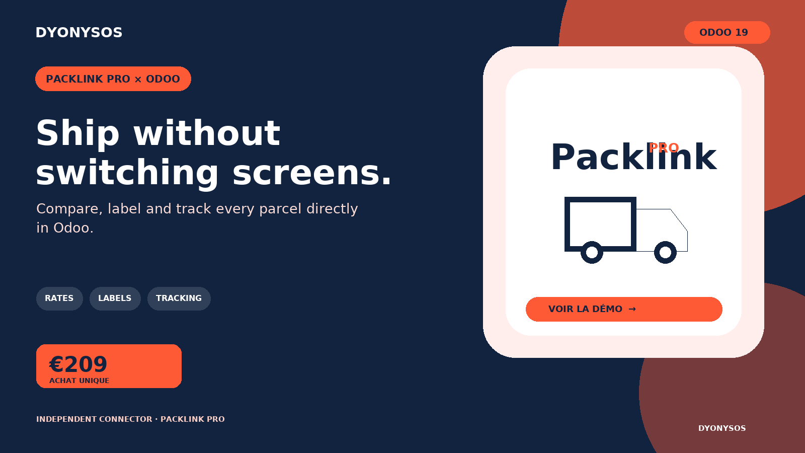 Aperçu des expéditions Packlink dans Odoo