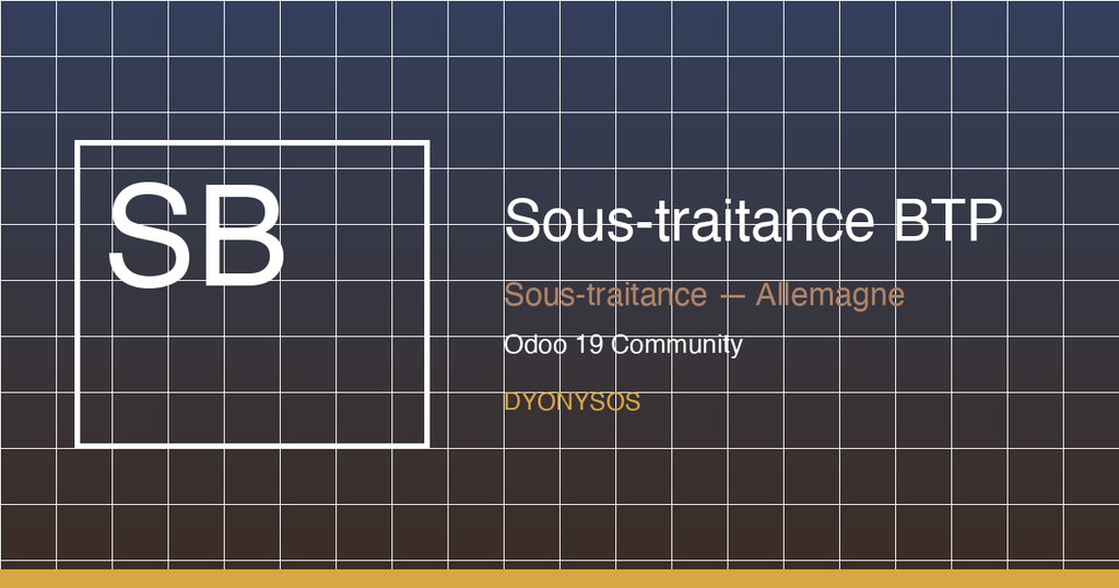 Capture d'écran — Sous-traitance BTP — Allemagne : retenue sur travaux de construction (Odoo Online)