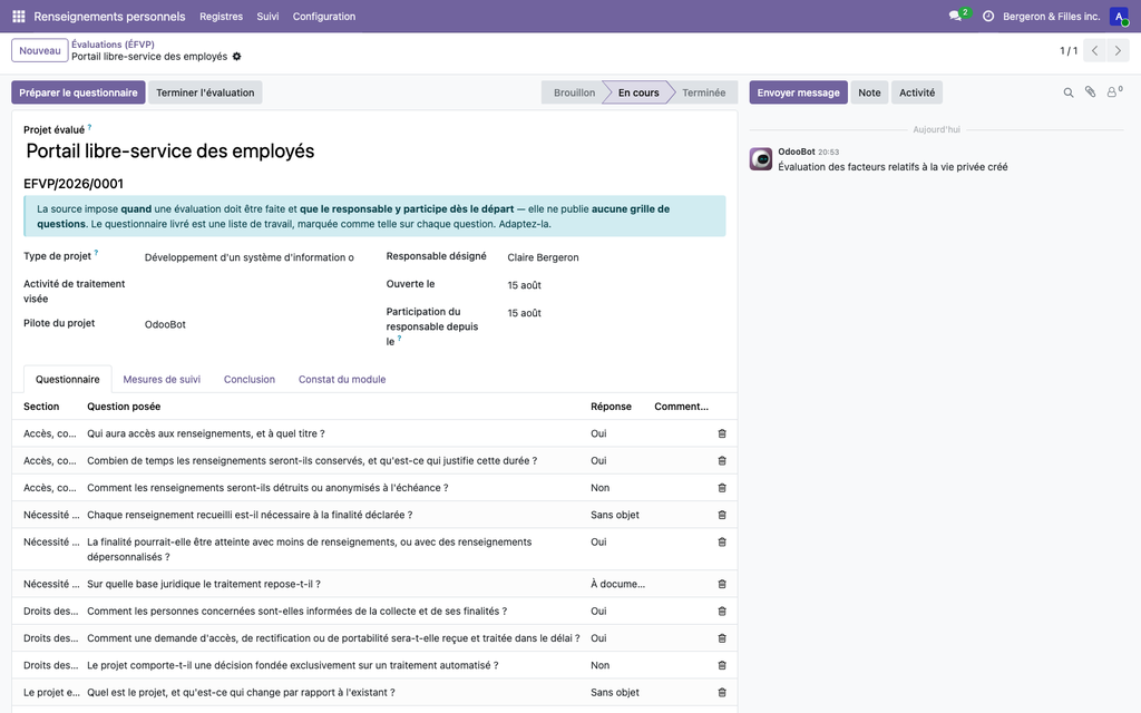 Capture d'écran — Loi 25 Québec — évaluations des facteurs relatifs à la vie privée, demandes d'accès et avis d'incident (édition complète)