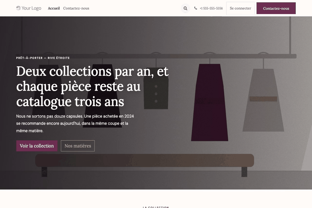 Capture d'écran — Thème Fibre — Boutique de mode et créateur (gratuit)