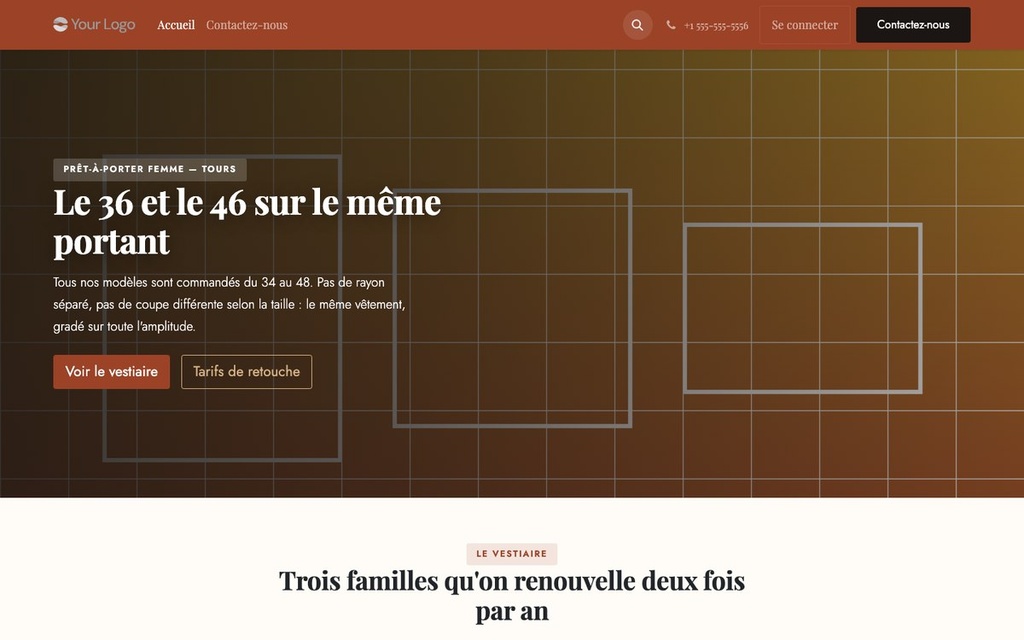 Capture d'écran — Thème Lino — Boutique de mode et prêt-à-porter (gratuit)