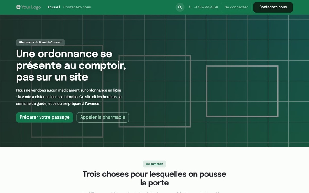 Capture d'écran — Thème Croix — Pharmacie de quartier (gratuit)