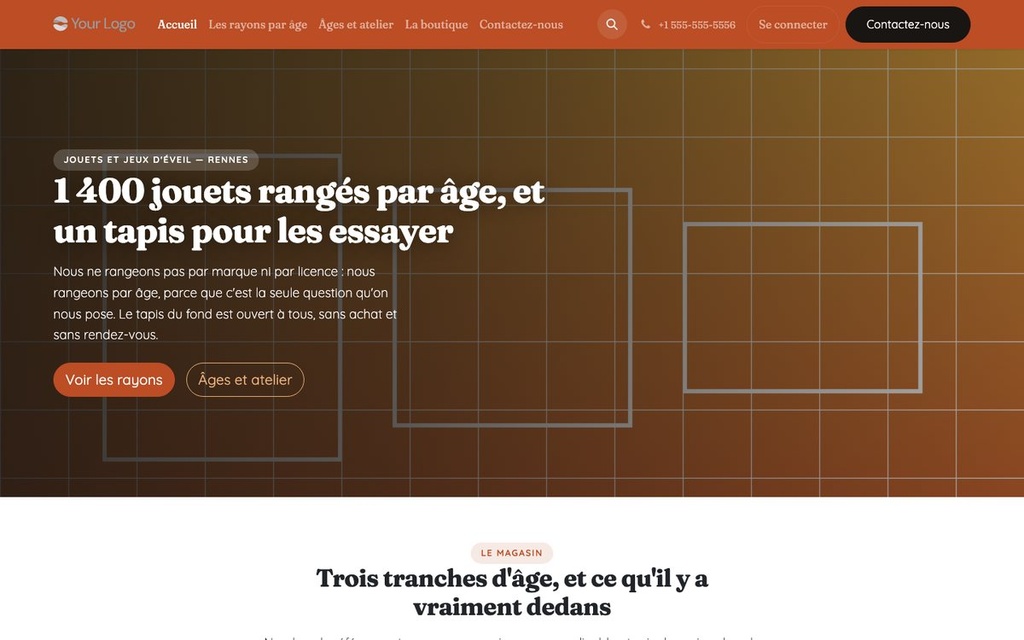Capture d'écran — Thème Toupie — Magasin de jouets et jeux d'éveil (complet)