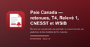 Capture d'écran — Paie Canada — T4, Relevé 1, CNESST, WSIB et retenues à la source (Odoo 19 Community)