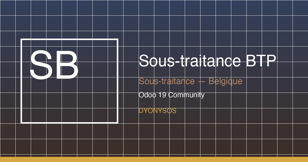 Capture d'écran — Sous-traitance BTP — Belgique : obligation de retenue 30bis (Odoo 19)