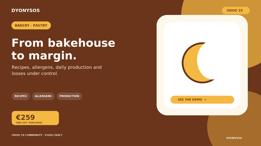 Capture d'écran — Boulangerie & Pâtisserie (Odoo Online)