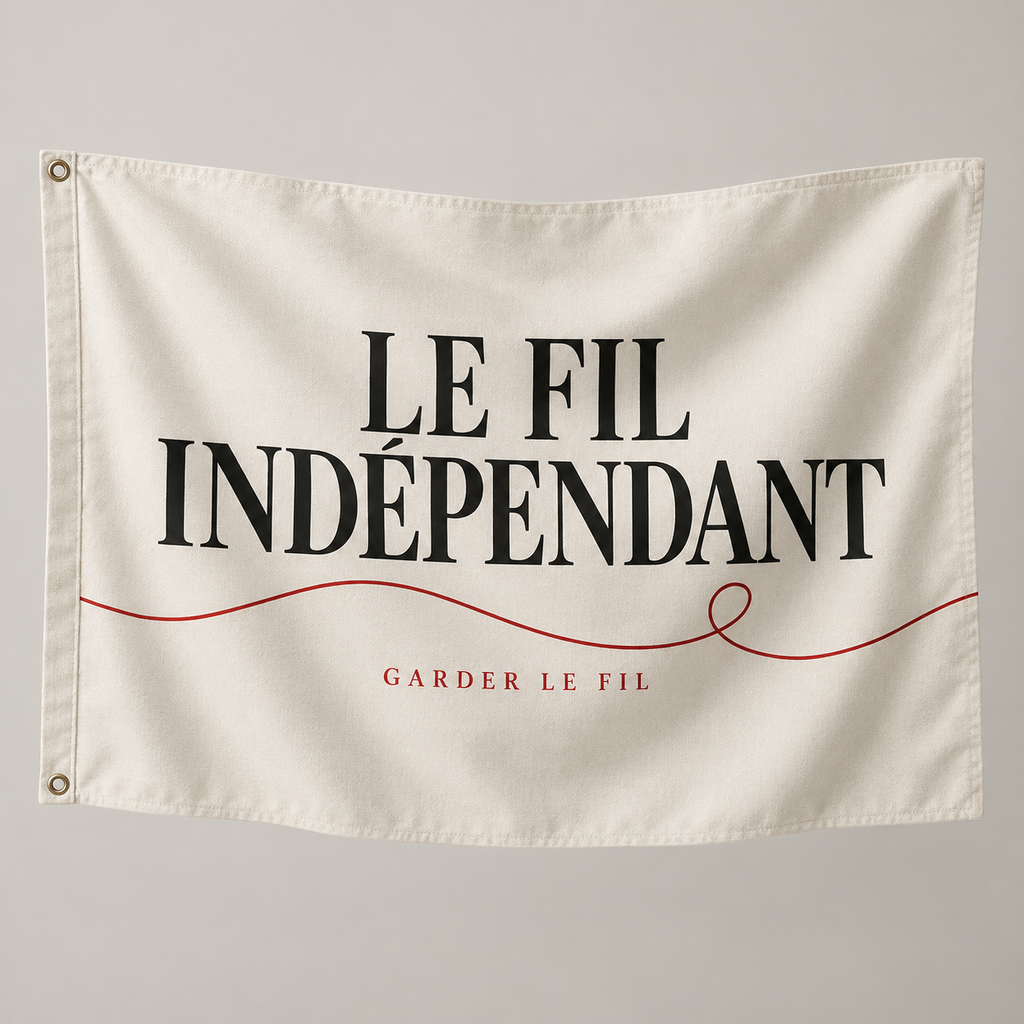 [LFI-FIN2026-DRAPEAU-S106] Drapeau « Garder le fil » — Le Fil Indépendant