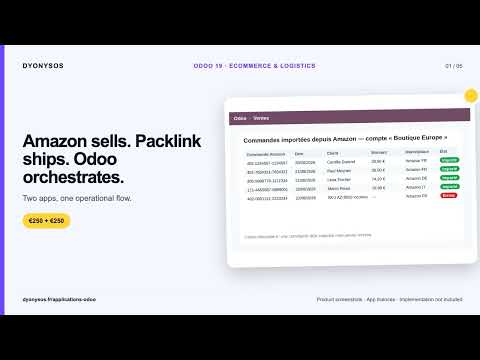 Odoo 19 Amazon & Packlink Connectors | Orders, Shipping & Tracking